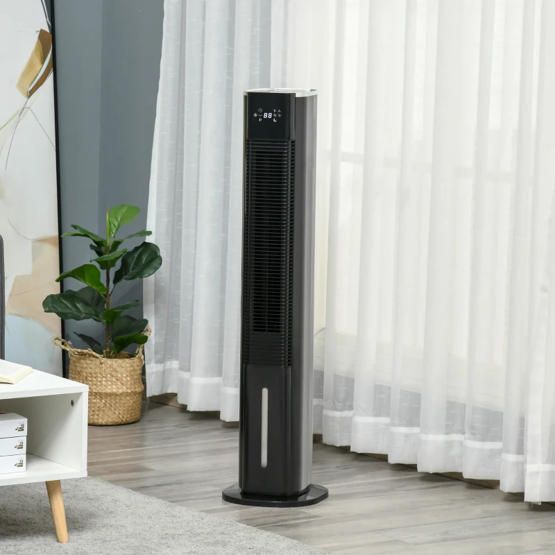 HOMCOM Nine Setting Tower Fan Humidifier, with Ice Boxes - Black