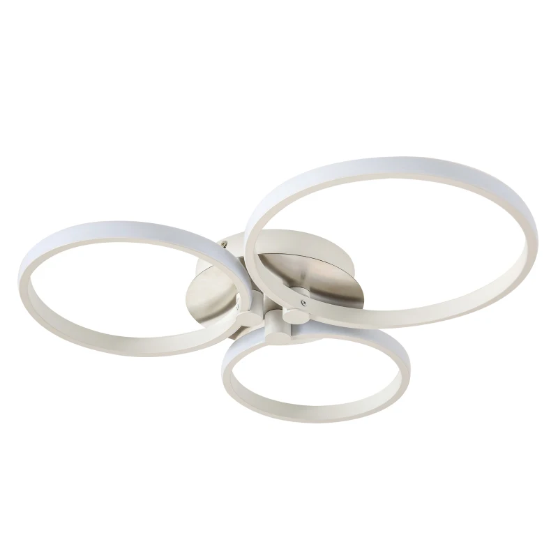 HOMCOM Modern Three Circle LED Ceiling Lamp Light with Metal Base for Bedroom, Hallway, Dining Room, Living Room