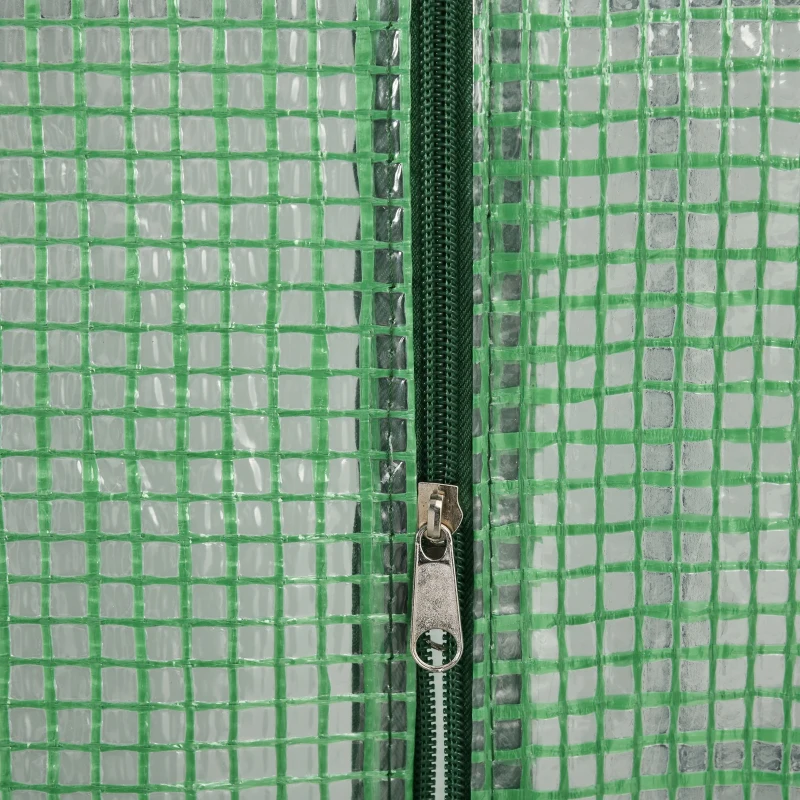Outsunny Serra da Giardino con Scaffali, Copertura in PE e Porta Avvolgibile, 143x138x190 cm, Verde