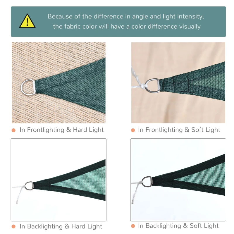 Outsunny Sun Shade Sail UV Resistant Shelter Garden Canopy Awning w/ Portable Bag  (Triangle（3 Meter）, Green)