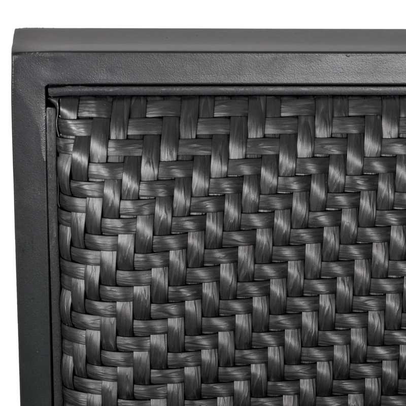 Outsunny Salotto da Giardino con Divano da Esterno e Tavolino, Mobili da Giardino in Rattan Sintetico, Set 4 Pz, Grigio