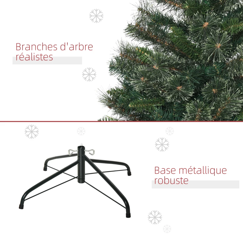 HOMCOM Sapin arbre de Noël artificiel 150 cm 665 branches + support pied vert