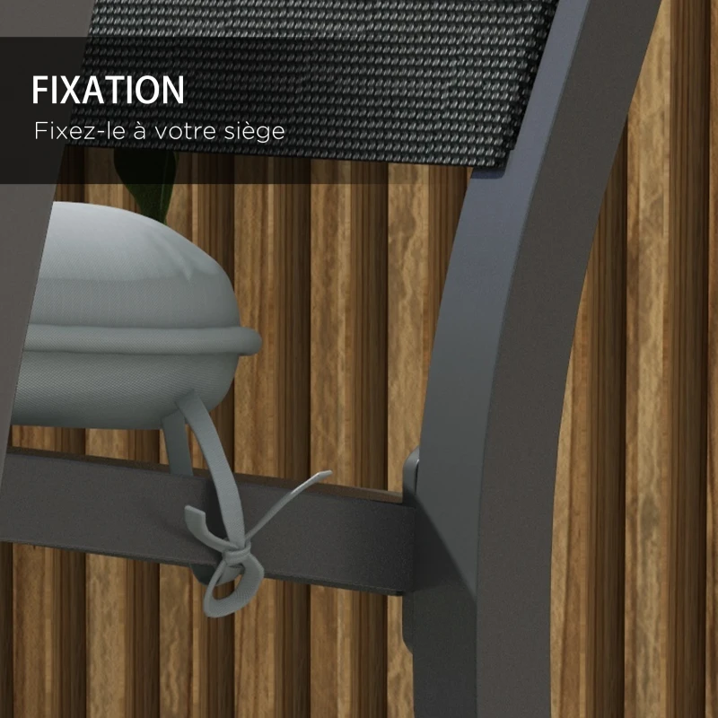 Outsunny Lot de 4 Coussins de chaise de jardin capitonné Rembourrage 4 cm Tissu Polyester dim. 43L x 41l cm Gris