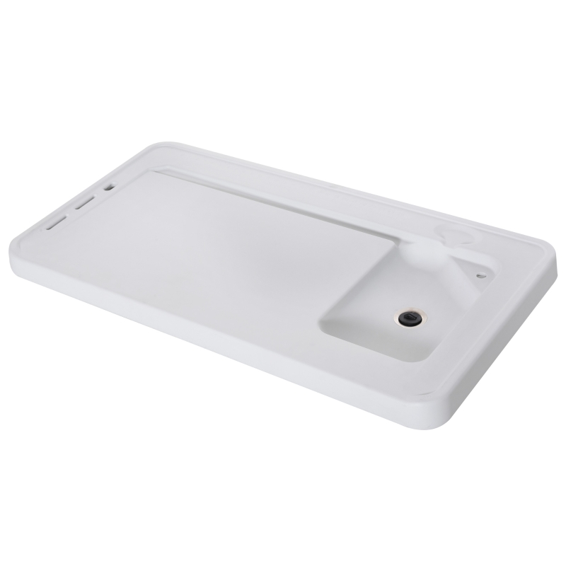 Outsunny Mesa Plegable de Picnic Multifuncional con Fregadero Grifo y Pistola de Riego Extensible para Balcón Jardín Camping Barbacoa Exterior Metal 114,5x59x94,5 cm Blanco