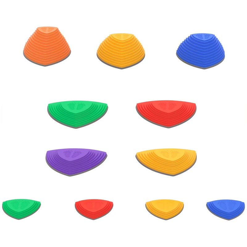 ZONEKIZ 11 Pieces Stepping Stones Kids Balance River Stones Indoor Outdoor Obstacle Course, Sensory Play, Stackable