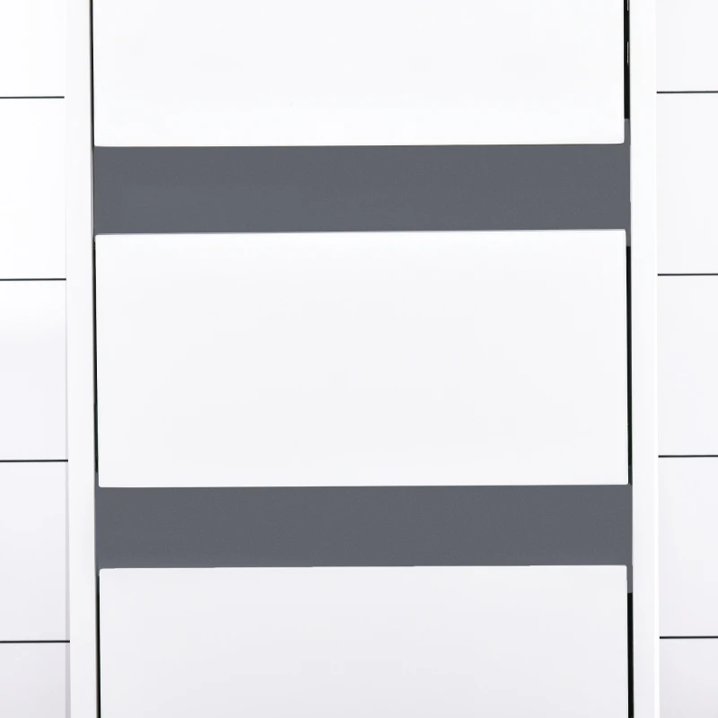 HOMCOM Particle Board Tall Slimline Shelf Cabinet w/ Drawer White