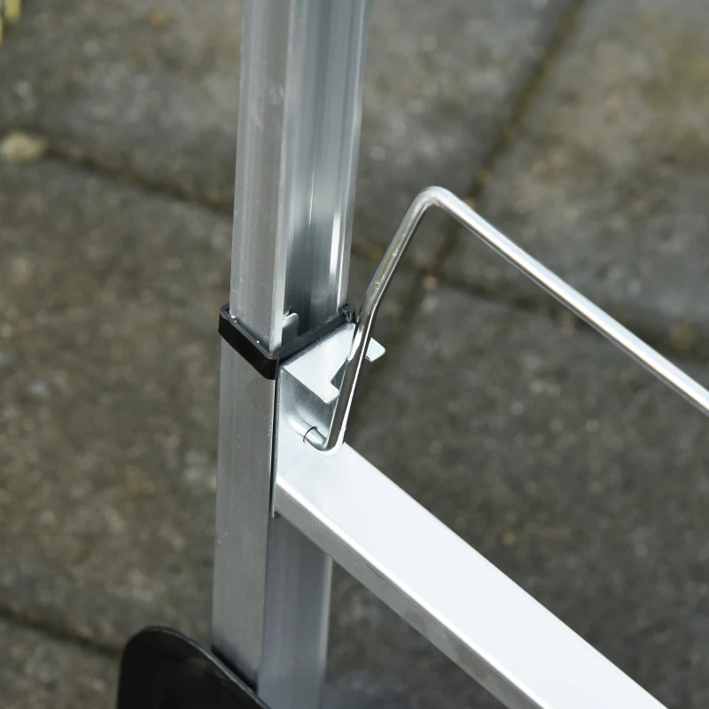 DURHAND Chariot de manutention Diable Pliable en Aluminium et Acier avec poignée télescopique et 2 Roues EVA - Charge Max. 90 kg