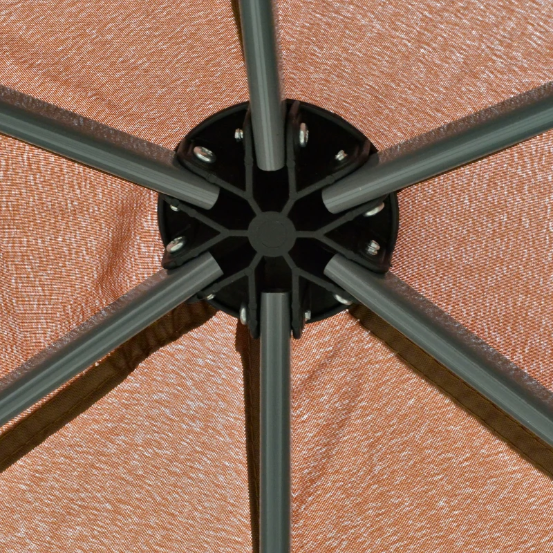 Outsunny Gazebo da Giardino Pieghevole ed Esagonale con Zanzariera, in Acciaio e Poliestere, 3.2x3.2x2.7 m, Marrone