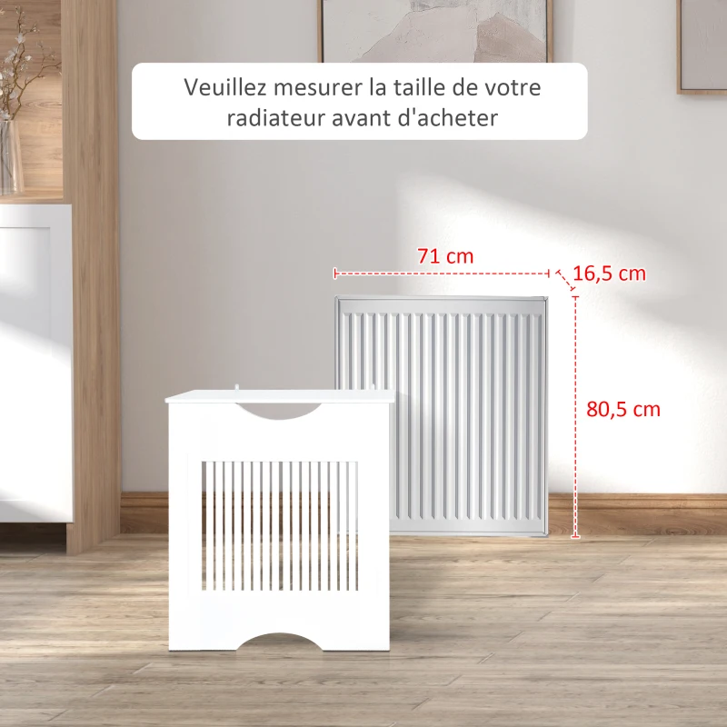 HOMCOM Cache-radiateur à lattes Couvercle de Radiateur en bois Design contemporain pour Salon Salle de Séjour