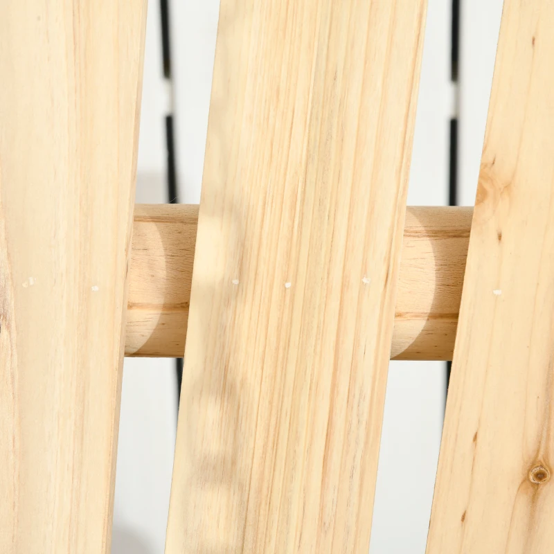 Outsunny Banc suspendu balancelle de jardin 2 places en bois massif assise et dossier à lattes chaînes incluses naturel