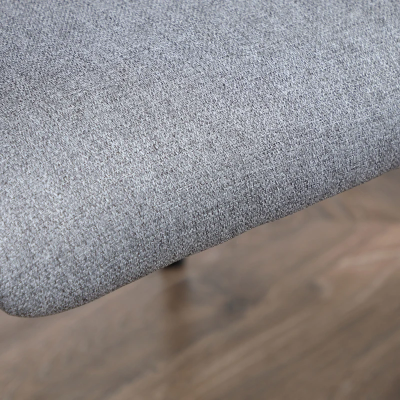 HOMCOM Set da 2 Sedie Imbottite Moderne in Tessuto con Braccioli e Gambe in Acciaio, 54x54x84cm, Grigio