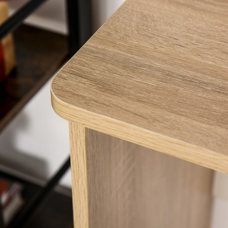 HOMCOM Scrivania Moderna in Legno con Scaffale a 3 Ripiani, 100x44x74cm, Bianco e Quercia