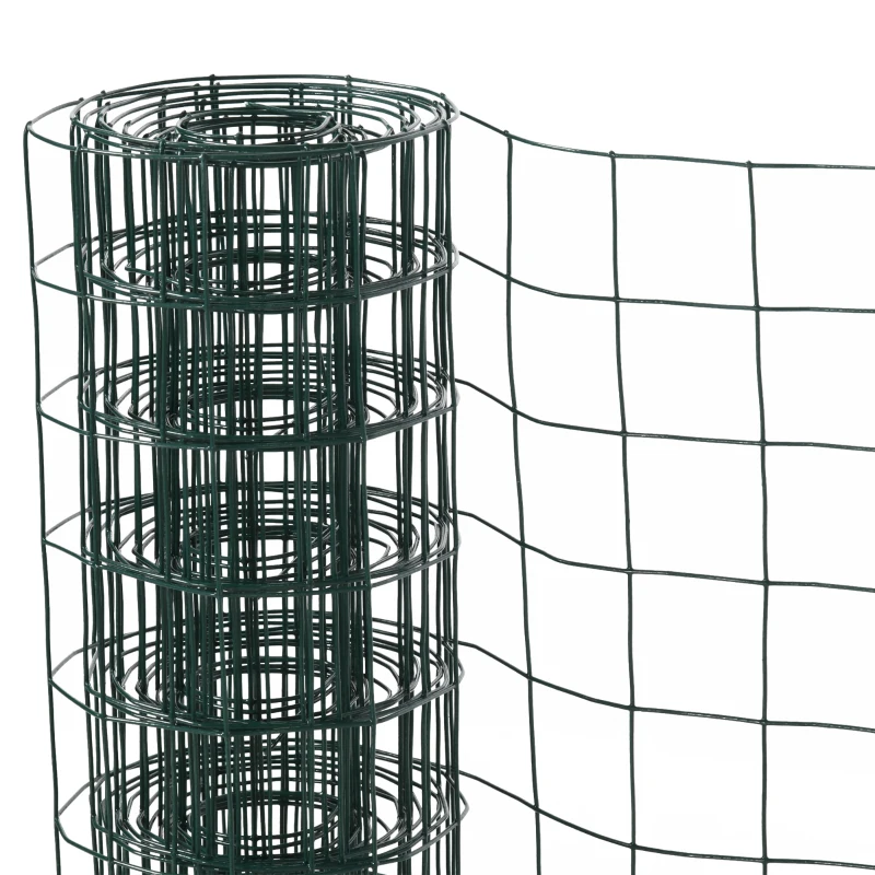 PawHut Rete Metallica da Giardino con Rivestimento in PVC per Recinzioni da Esterno, 500x91cm, Verde