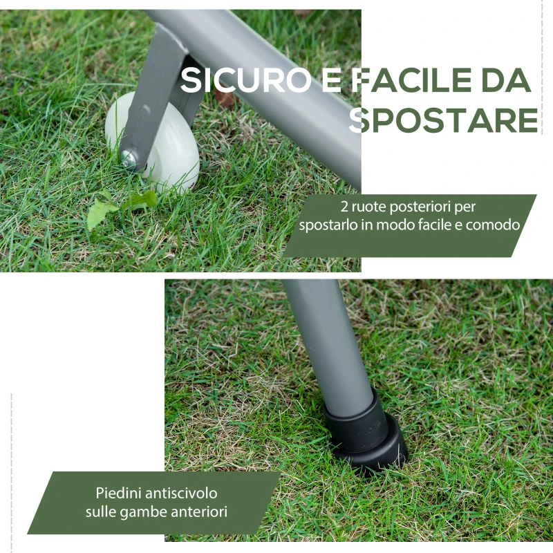 Outsunny Lettino Matrimoniale 2 Posti Parasole Regolabile da Esterno e Giardino 200x175 x134cm Crema