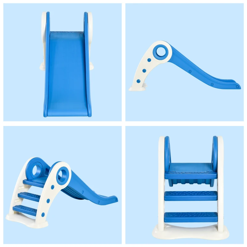 HOMCOM Toboggan Enfant Pliable 3 à 6 Ans Usage intérieur extérieur dim. 120L x 50l x 56H cm HDPE Bleu