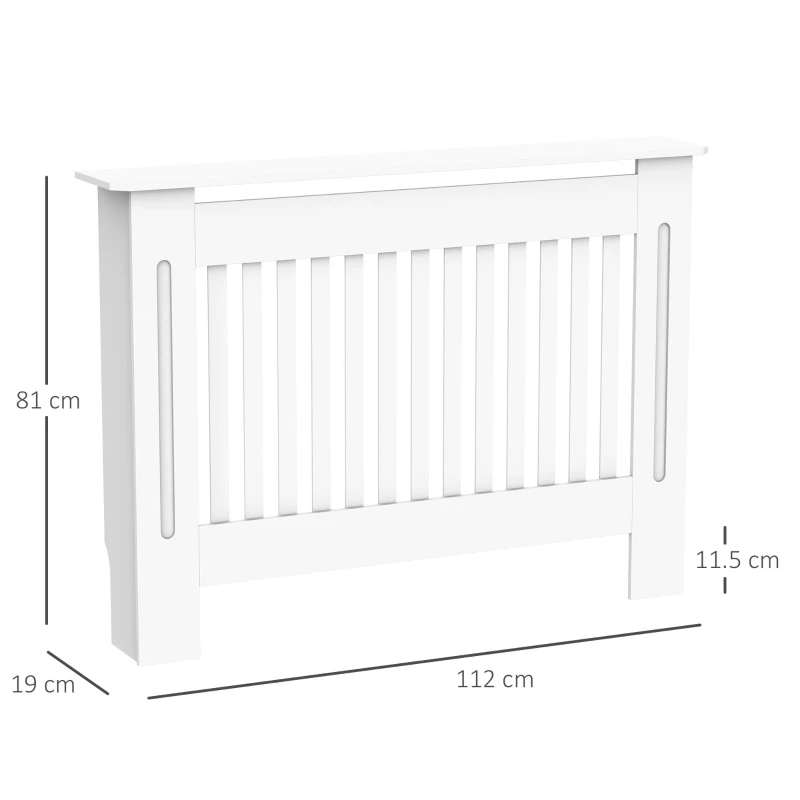HOMCOM Copritermosifone a Doghe in MDF per Casa e Ufficio, 112x19x81 cm, Bianco