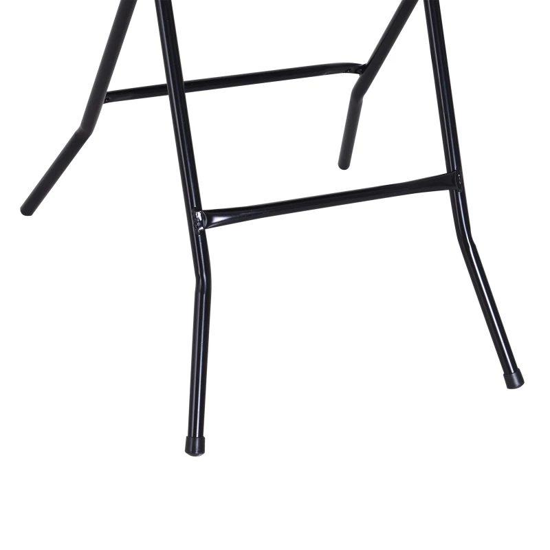 Outsunny Tavolo Pieghevole da Esterno o Campeggio, in Metallo e HDPE Impermeabile, Nero e Marrone, 60 x 60 x 74 cm