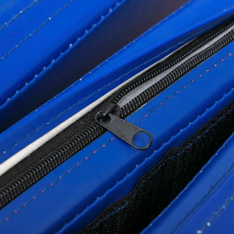 HOMCOM Tapis de sol gymnastique Fitness pliable portable rembourrage mousse 5 cm grand confort revêtement synthétique dim. 2,88L m x 1,15l m bleu