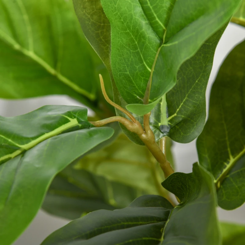 HOMCOM Ficus Artificiale per Interni ed Esterni, Pianta Artificiale Realistica con 78 Foglie, 130cm