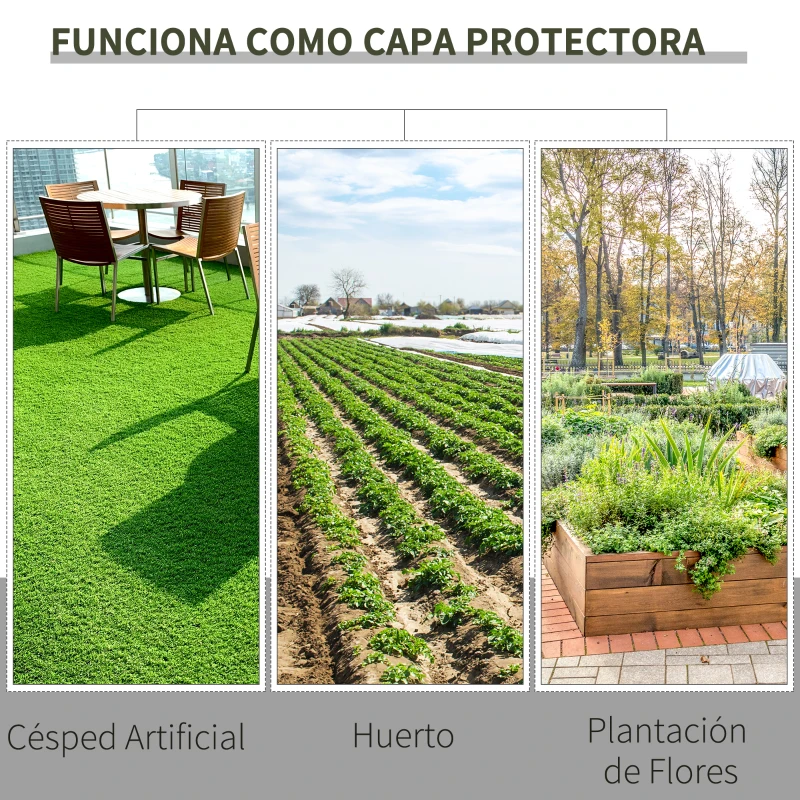 Outsunny Malla Antihierbas 2x50 m Malla Antimaleza Malla Geotextil contra Malas Hierbas y Malezas 100 g/m² para Jardín Negro