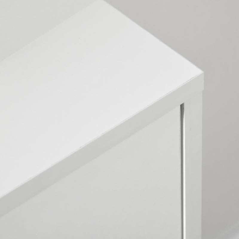 HOMCOM Cómoda con 3 Cajones Cajonera de Dormitorio con Patas de Madera de Pino para Salón Oficina Habitación 80x30x80 cm Blanco