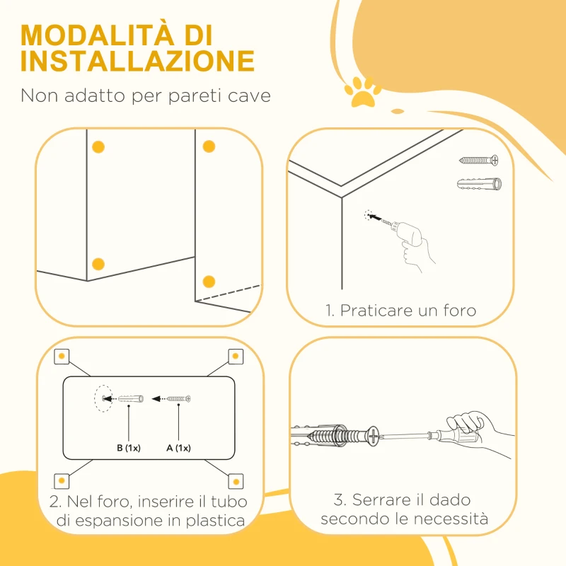 PawHut Cancellino per Cani Taglia Piccola e Media in Legno di Pino, Cancelletto Estensibile a 2 Pannelli, 60.5-102x73 cm