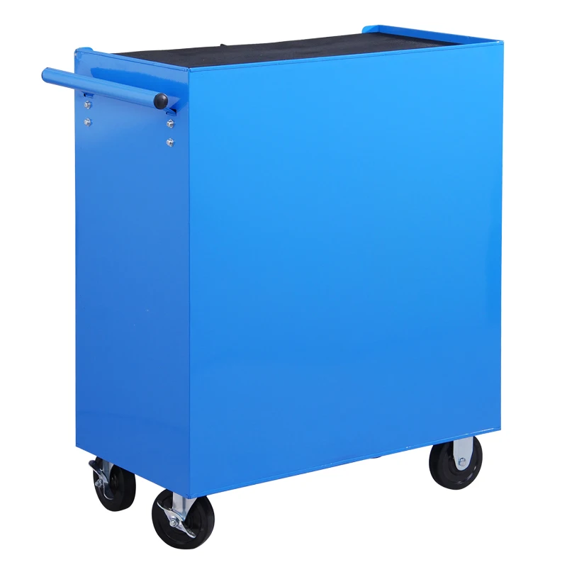 Homcom Caisse à Outils avec Chariot en Acier Bleu 68 x 39 x 71 cm