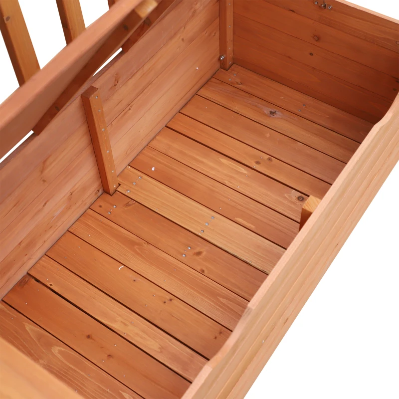 Outsunny Panchina da Giardino 2 Posti con Vano Contenitore Legno 112x58x84cm