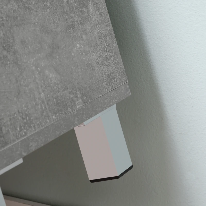 kleankin Under Sink Cabinet, Bathroom Vanity Unit, Storage Cupboard with Adjustable Shelves, White and Grey