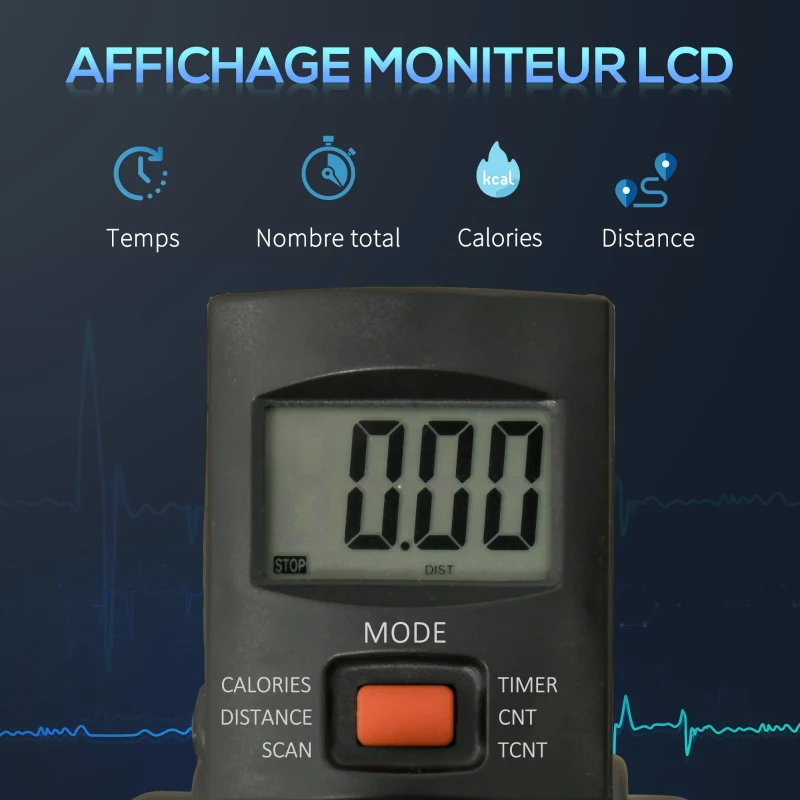 HOMCOM Pédalier d'appartement mini vélo d'appartement résistance ajustable écran LCD 33-43 x 40 x 24,5-34,5 cm en acier noir