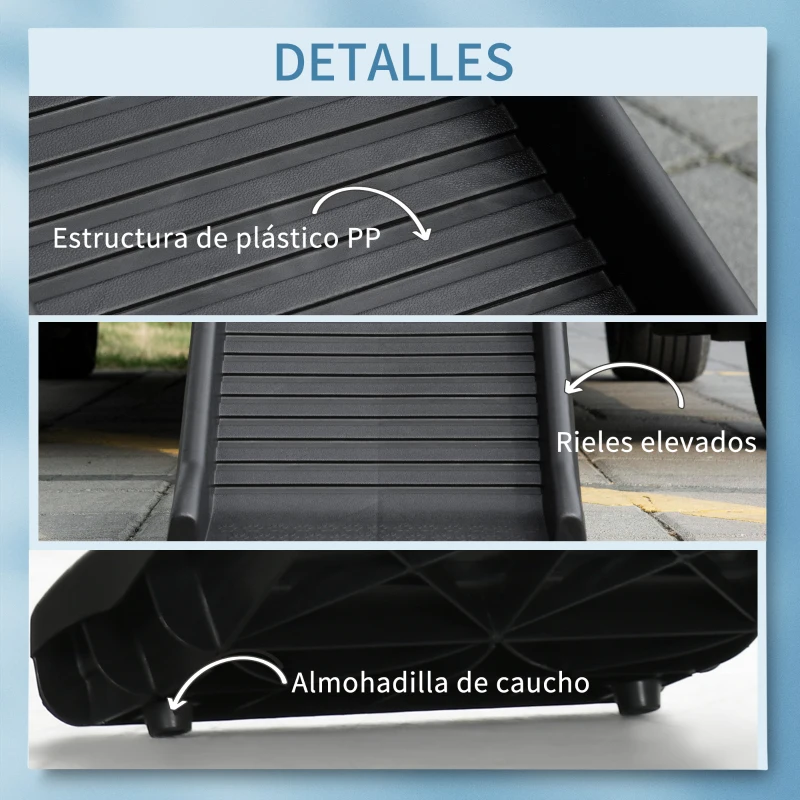 PawHut Rampa Plegable para Perros y Gatos con Almohadillas Antideslizantes para Coche Cama Sofá 155x39x14 cm Negro