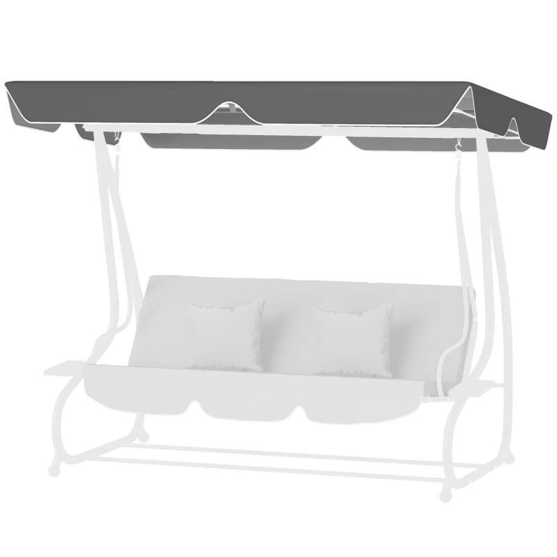 Outsunny 145 x 200Wcm Swing Chair Canopy Replacement - Dark Grey