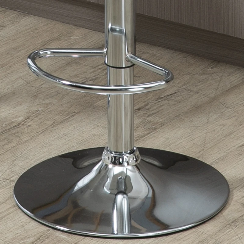 HOMCOM Set 2 Sgabelli da Cucina di Design Girevoli con Schienale, Poggiapiedi e Altezza Regolabile, in Similpelle e PP, Base in Acciaio, 38x42x82-104cm, Bianco
