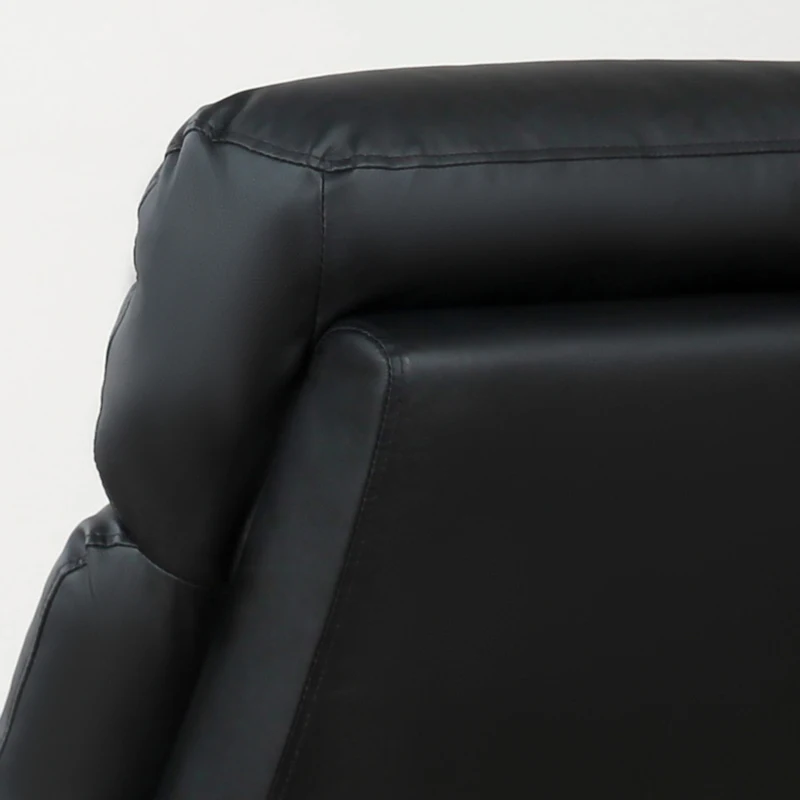 HOMCOM Poltrona Relax Reclinabile, Regolabile ed Ergonomica, in Pelle PU con Imbottitura, per Casa e Ufficio, 65x92x100 cm, Nera