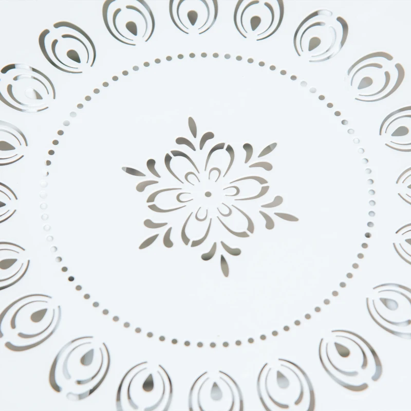 Outsunny Ensemble de jardin bistro 3 pièces 2 chaises pliantes et table ronde en métal époxy - blanc