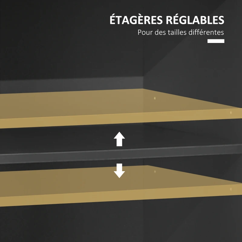 HOMCOM Buffet haut design industriel gris aspect chêne clair