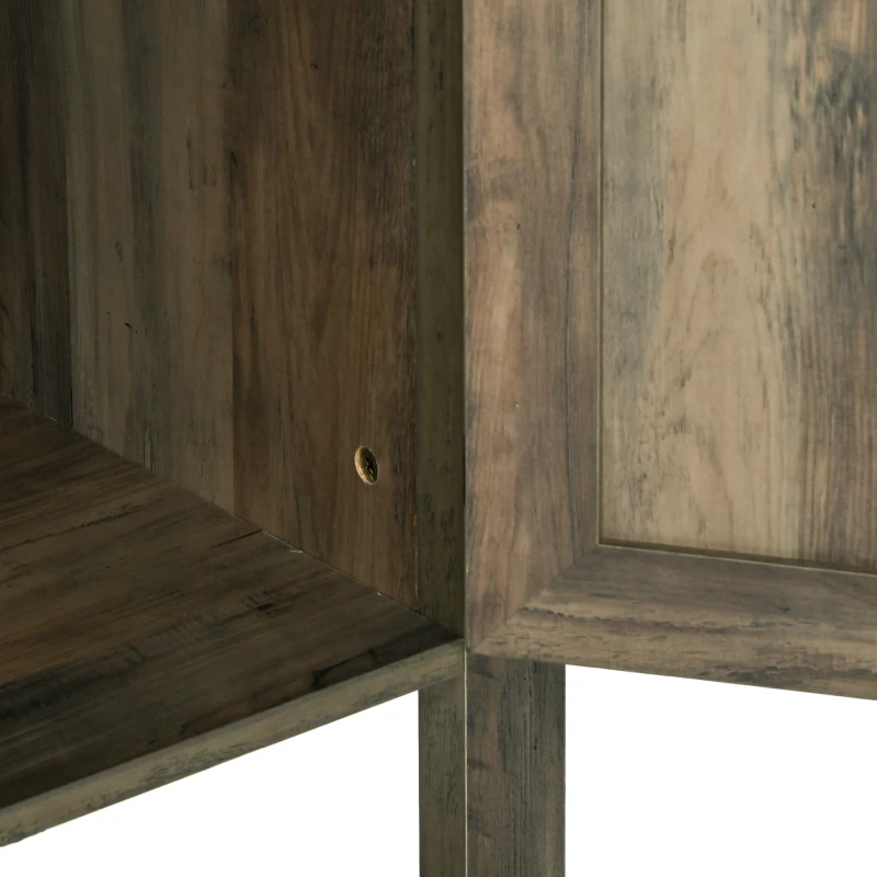 HOMCOM Mesa Consola para Recibidor Multifuncional Diseño Colonial Vintage con 2 Puertas Estante Inferior Base Elevada Estable 90x39x80,5 cm Gris