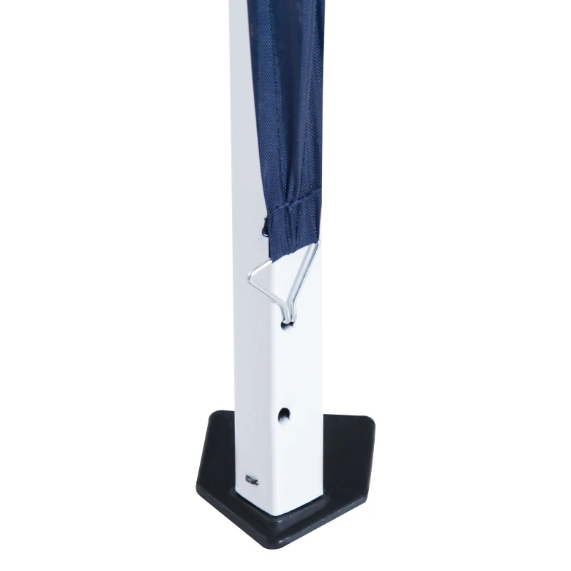 Outsunny Gazebo Pieghevole da Giardino 2.4x2.4m con Struttura in Acciaio e Corde Antivento, Blu