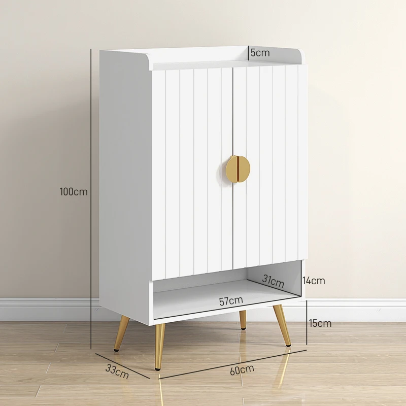 HOMCOM Modern Shoe Cabinet with 2 Doors, Open Shelf and Adjustable Shelves, 15 Pair Hallway Shoe Cupboard, Entryway Storage Unit, White