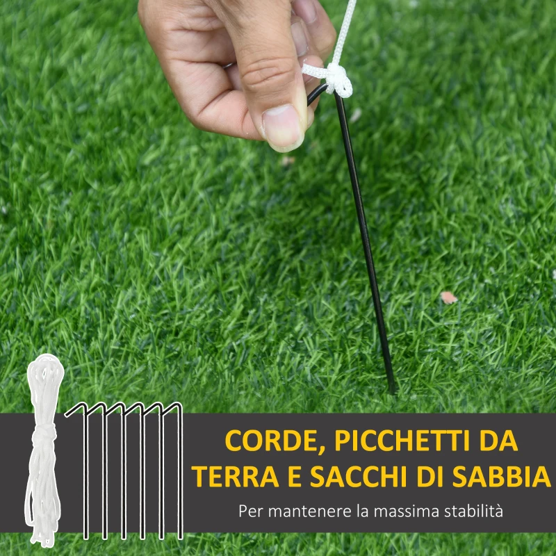 HOMCOM Omino Pan di Zenzero Gonfiabile 183cm, Luci LED Integrate, Decorazione Natalizia da Esterno