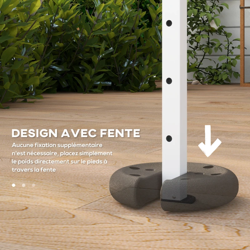 Outsunny Lot de 4 lestages pour parasols dalles de parasol Circulaire pour tonnelle Barnum Tente diamètre 20 cm épaisseur 4,5 cm polyéthylène Noir