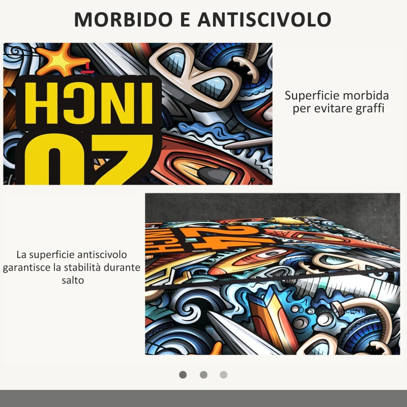 SPORTNOW Plyo Box 3 Altezze Jumping Box Antiscivolo per Casa e Palestra, 61x51x41 cm, Multicolore