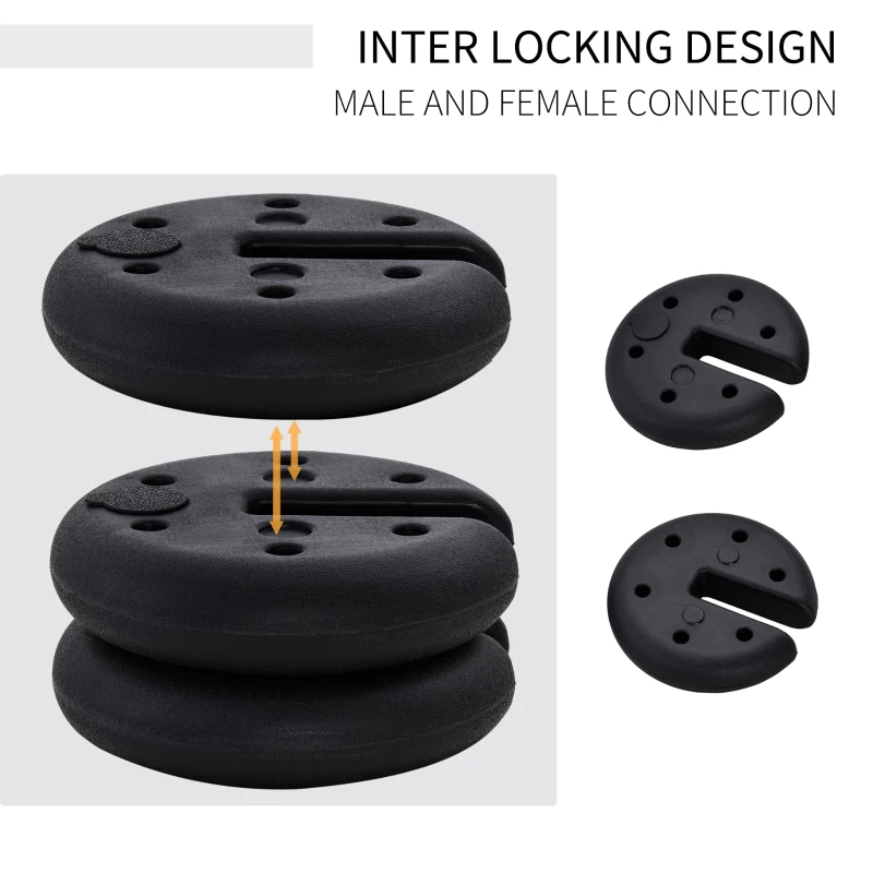 Outsunny Pop up Canopy Weight Set of 4, Heavy Duty Sand Fillable Tent Leg Weights for Marquee Party Tent Canopy, Total 20kg