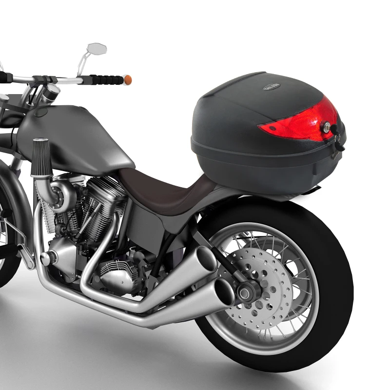 Homcom Coffre pour Casque de Moto 24 L + 2 Clés Noir 40 x 38 x 28 cm