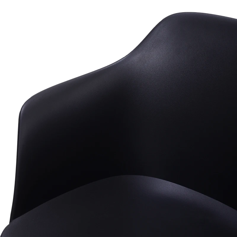 HOMCOM Lot de 2 chaises salle à manger chaise de salon avec accoudoirs pieds en métal 58 x 51 x 82 cm noir