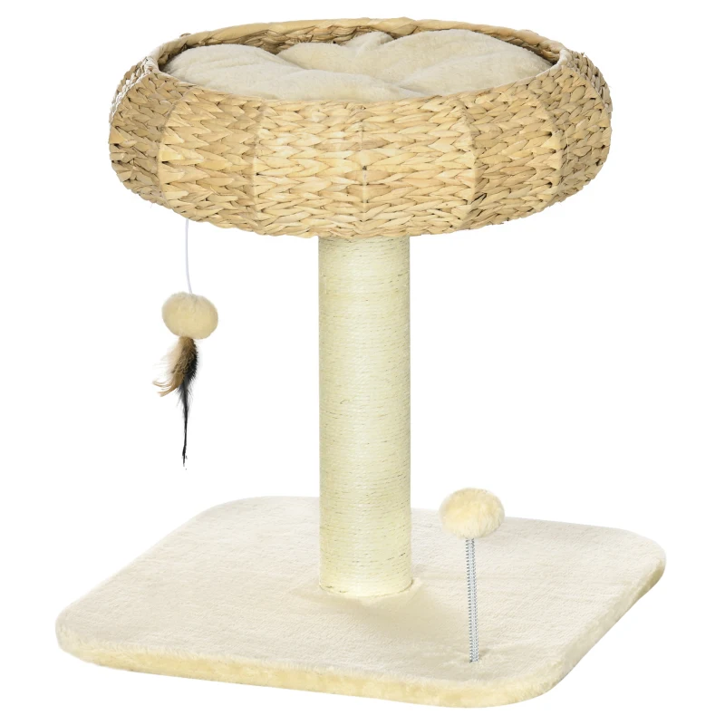 PawHut 51cm Cat Tree Kitten Tower, with Sisal Scratching Post, Top Bed, Toy Ball