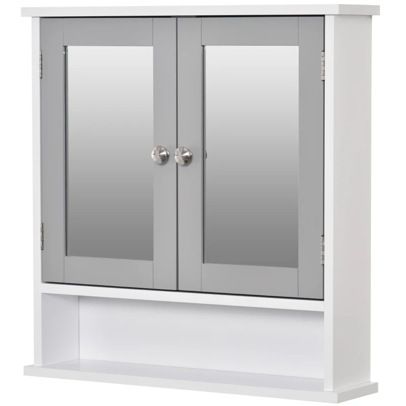 kleankin Bathroom Wall Storage Cabinet - Grey