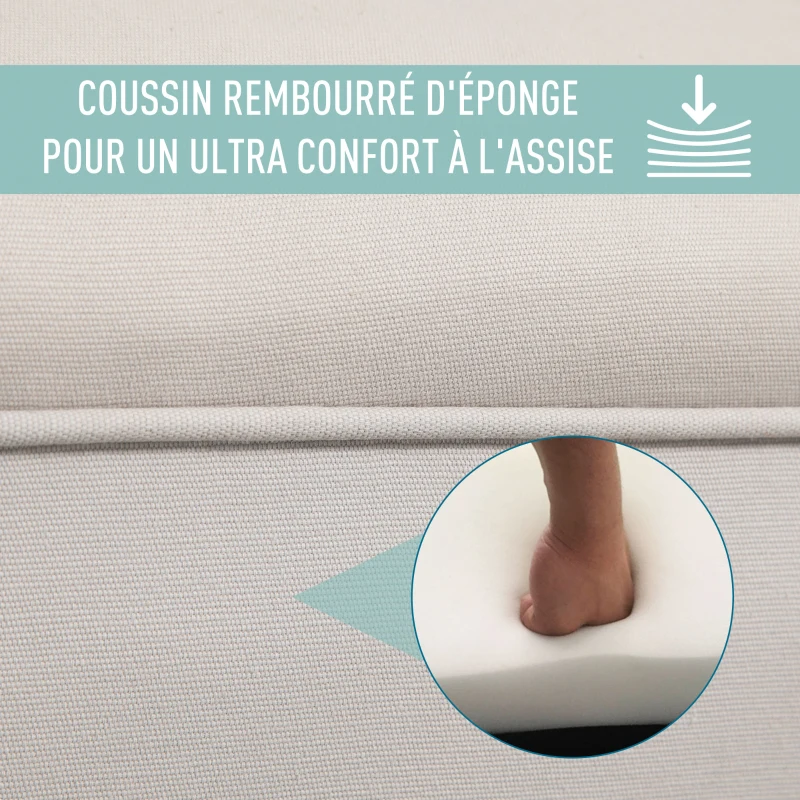 HOMCOM Banc Entrée Bout de Lit Rembourré pour Chambre à Coucher, Tissu à Voile, Gris, 102 x 36 x 51 cm