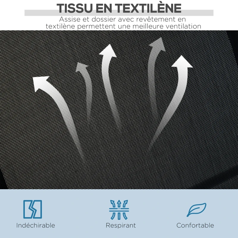 Outsunny Balancelle de Jardin 3 Places Grand Confort Toit imperméabilisé Inclinaison réglable Assise et Dossier Ergonomique Acier textilène Noir