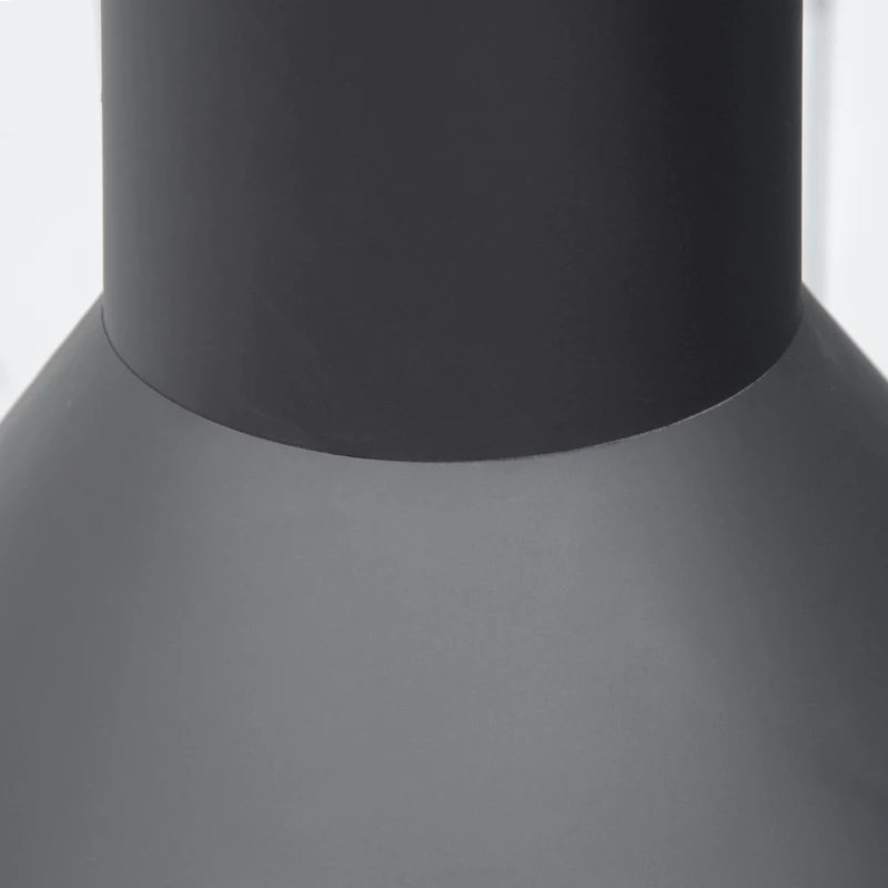 Outsunny Braciere da Giardino in Metallo con Camino, Porta Legna e Attizzatoio, Φ44.5x133 cm, Nero